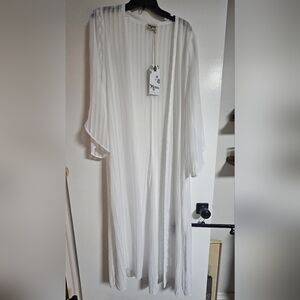 Show Me Your MuMu Open White Stripe Cover Up